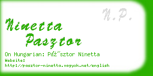 ninetta pasztor business card